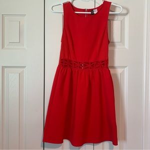 Red dress with cut out